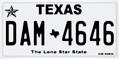 TX license plate DAM4646