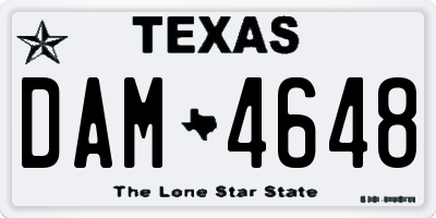 TX license plate DAM4648