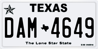 TX license plate DAM4649