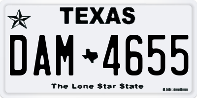 TX license plate DAM4655