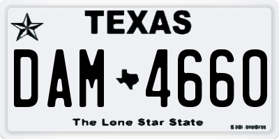 TX license plate DAM4660