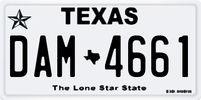 TX license plate DAM4661