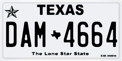 TX license plate DAM4664