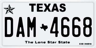 TX license plate DAM4668