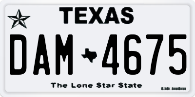 TX license plate DAM4675