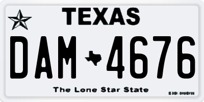 TX license plate DAM4676