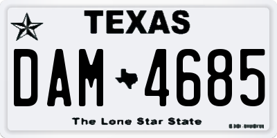 TX license plate DAM4685