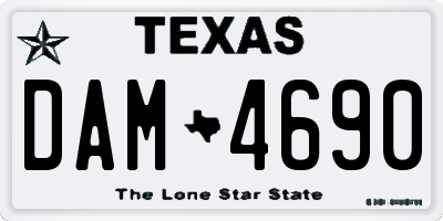 TX license plate DAM4690