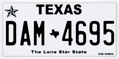 TX license plate DAM4695