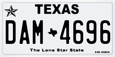 TX license plate DAM4696