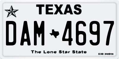 TX license plate DAM4697