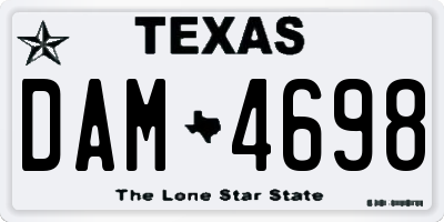 TX license plate DAM4698