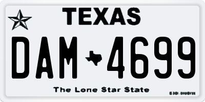 TX license plate DAM4699