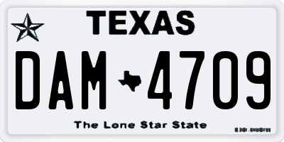 TX license plate DAM4709