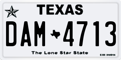 TX license plate DAM4713
