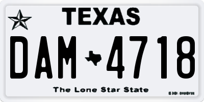 TX license plate DAM4718