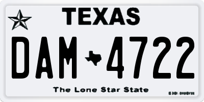 TX license plate DAM4722