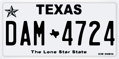 TX license plate DAM4724