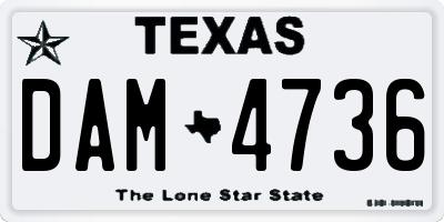 TX license plate DAM4736