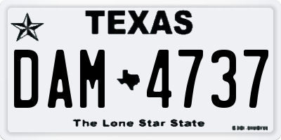 TX license plate DAM4737