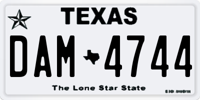 TX license plate DAM4744