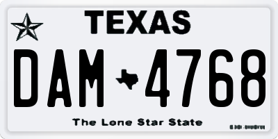 TX license plate DAM4768