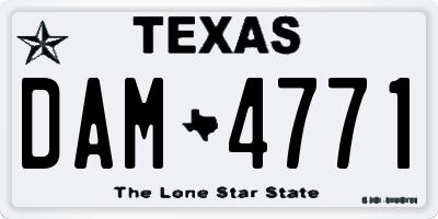 TX license plate DAM4771