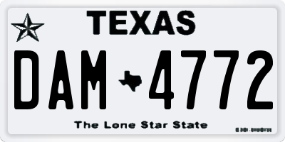 TX license plate DAM4772