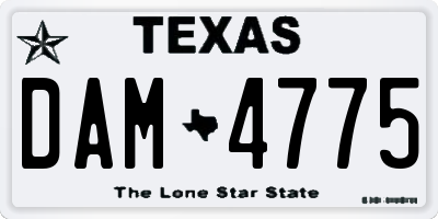 TX license plate DAM4775
