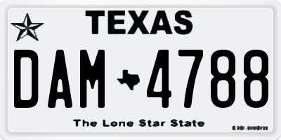 TX license plate DAM4788