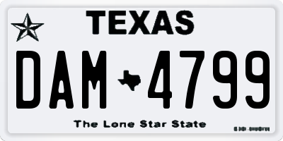 TX license plate DAM4799