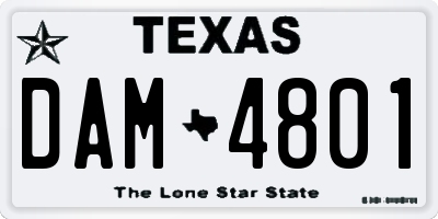 TX license plate DAM4801