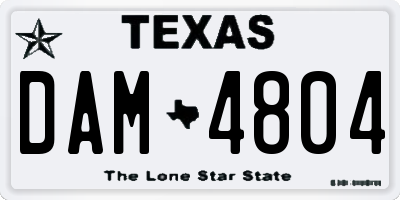 TX license plate DAM4804