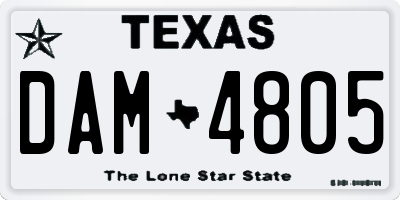 TX license plate DAM4805