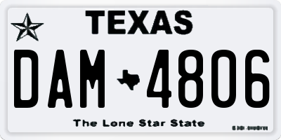 TX license plate DAM4806