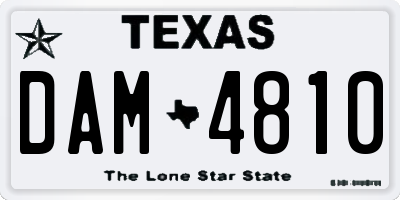 TX license plate DAM4810
