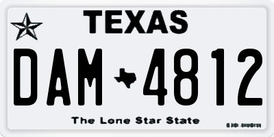 TX license plate DAM4812