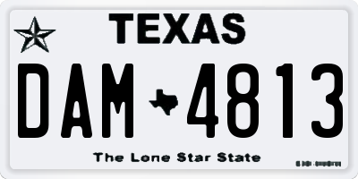 TX license plate DAM4813