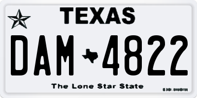 TX license plate DAM4822