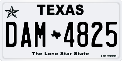 TX license plate DAM4825