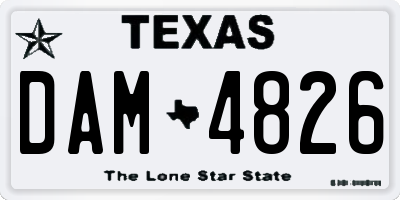 TX license plate DAM4826