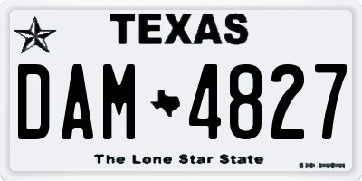 TX license plate DAM4827