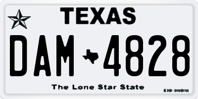 TX license plate DAM4828