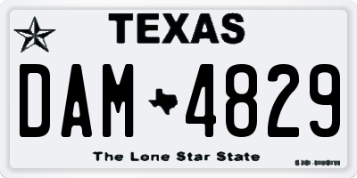 TX license plate DAM4829