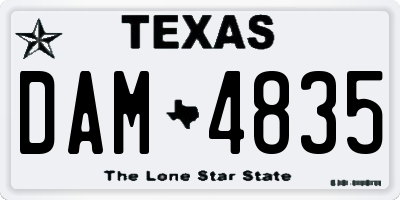 TX license plate DAM4835