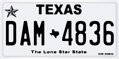 TX license plate DAM4836
