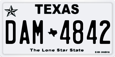 TX license plate DAM4842