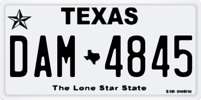 TX license plate DAM4845