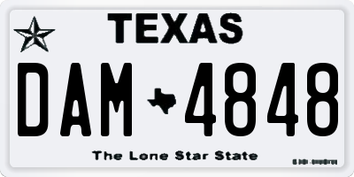 TX license plate DAM4848