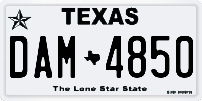 TX license plate DAM4850